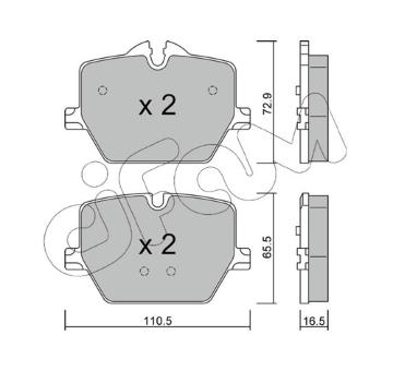 Sada brzdových destiček, kotoučová brzda CIFAM 822-1266-0