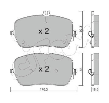 Sada brzdových destiček, kotoučová brzda CIFAM 822-1272-0