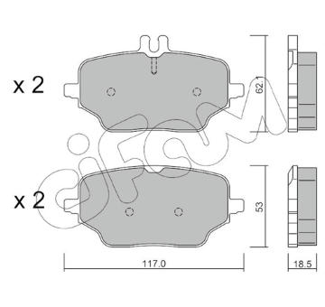 Sada brzdových destiček, kotoučová brzda CIFAM 822-1273-0