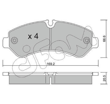 Sada brzdových destiček, kotoučová brzda CIFAM 822-1276-0