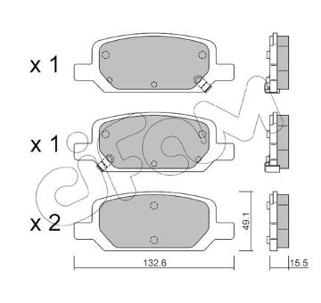 Sada brzdových destiček, kotoučová brzda CIFAM 822-1278-0