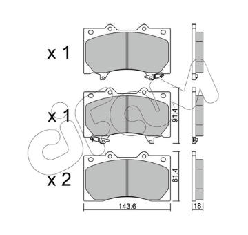Sada brzdových destiček, kotoučová brzda CIFAM 822-1279-0