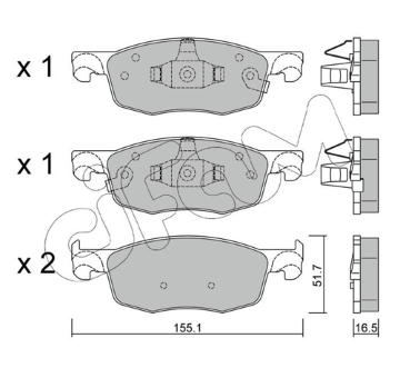 Sada brzdových destiček, kotoučová brzda CIFAM 822-1282-0