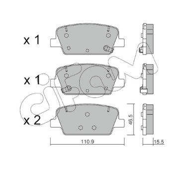 Sada brzdových destiček, kotoučová brzda CIFAM 822-1283-0