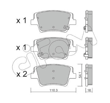 Sada brzdových destiček, kotoučová brzda CIFAM 822-1284-0