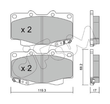 Sada brzdových destiček, kotoučová brzda CIFAM 822-129-1