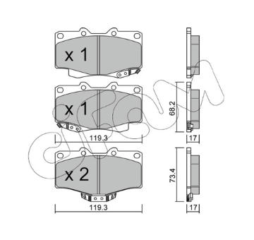 Sada brzdových destiček, kotoučová brzda CIFAM 822-129-2
