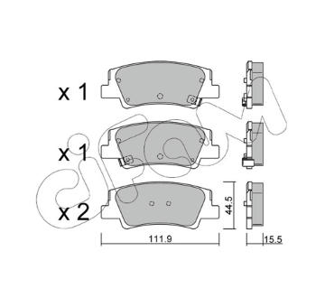 Sada brzdových destiček, kotoučová brzda CIFAM 822-1299-0