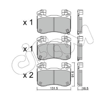 Sada brzdových destiček, kotoučová brzda CIFAM 822-1306-0