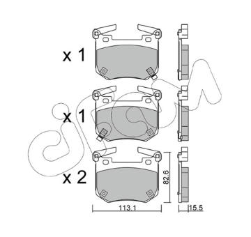 Sada brzdových destiček, kotoučová brzda CIFAM 822-1307-0
