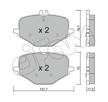 Sada brzdových destiček, kotoučová brzda CIFAM 822-1309-0