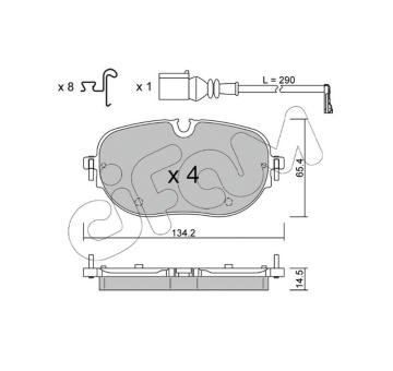 Sada brzdových destiček, kotoučová brzda CIFAM 822-1318-0