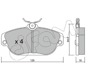 Sada brzdových destiček, kotoučová brzda CIFAM 822-132-0