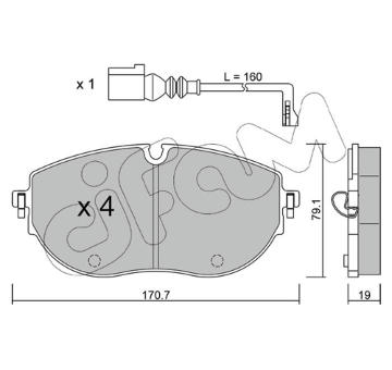 Sada brzdových destiček, kotoučová brzda CIFAM 822-1322-0