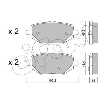 Sada brzdových destiček, kotoučová brzda CIFAM 822-1324-0