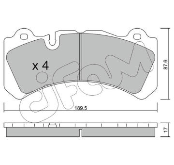 Sada brzdových destiček, kotoučová brzda CIFAM 822-1328-0