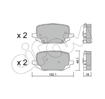 Sada brzdových destiček, kotoučová brzda CIFAM 822-1331-0