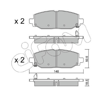 Sada brzdových destiček, kotoučová brzda CIFAM 822-1335-0