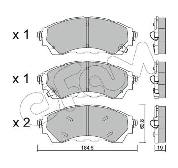 Sada brzdových destiček, kotoučová brzda CIFAM 822-1343-0