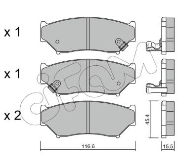 Sada brzdových platničiek kotúčovej brzdy CIFAM 822-136-0