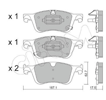 Sada brzdových destiček, kotoučová brzda CIFAM 822-1365-0