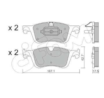 Sada brzdových destiček, kotoučová brzda CIFAM 822-1365-1