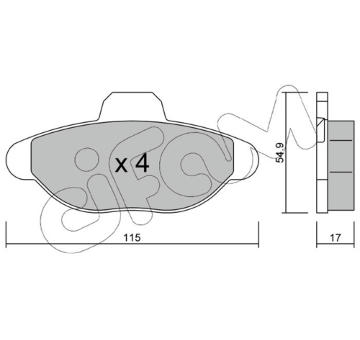 Sada brzdových destiček, kotoučová brzda CIFAM 822-137-0