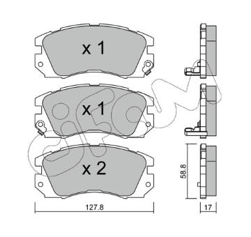 Sada brzdových destiček, kotoučová brzda CIFAM 822-140-0