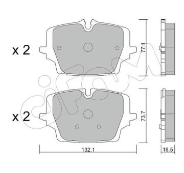 Sada brzdových destiček, kotoučová brzda CIFAM 822-1407-0