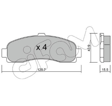 Sada brzdových destiček, kotoučová brzda CIFAM 822-145-0