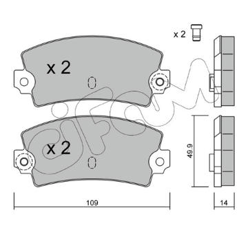 Sada brzdových destiček, kotoučová brzda CIFAM 822-147-1
