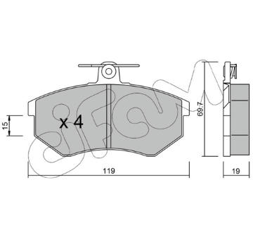 Sada brzdových destiček, kotoučová brzda CIFAM 822-148-0