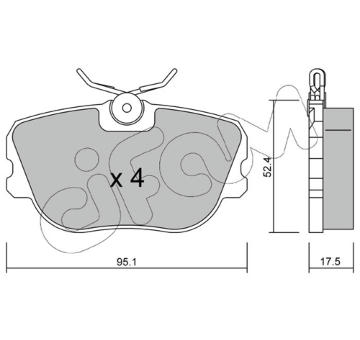 Sada brzdových destiček, kotoučová brzda CIFAM 822-150-0