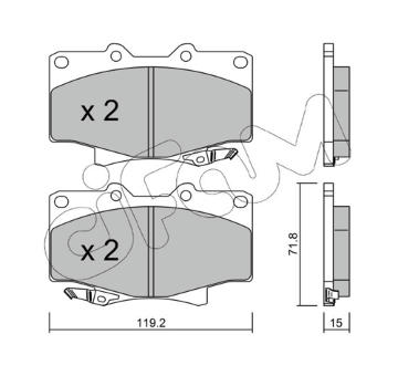 Sada brzdových destiček, kotoučová brzda CIFAM 822-153-0