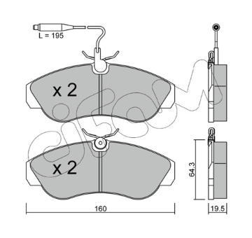 Sada brzdových destiček, kotoučová brzda CIFAM 822-155-0