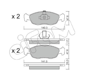 Sada brzdových destiček, kotoučová brzda CIFAM 822-156-1