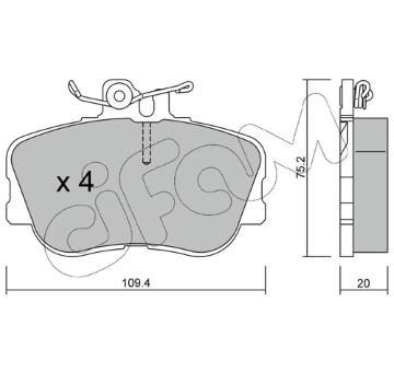 Sada brzdových destiček, kotoučová brzda CIFAM 822-158-0