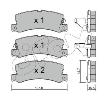 Sada brzdových destiček, kotoučová brzda CIFAM 822-161-0