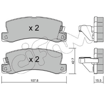Sada brzdových destiček, kotoučová brzda CIFAM 822-161-1