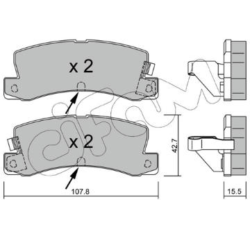 Sada brzdových destiček, kotoučová brzda CIFAM 822-161-2