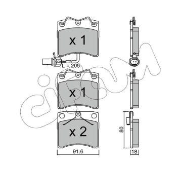 Sada brzdových destiček, kotoučová brzda CIFAM 822-163-2