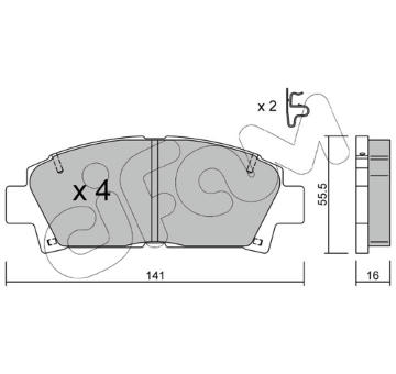Sada brzdových destiček, kotoučová brzda CIFAM 822-166-0