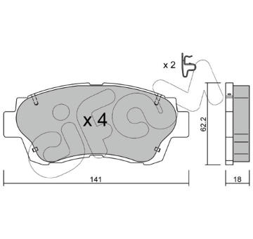 Sada brzdových destiček, kotoučová brzda CIFAM 822-167-0