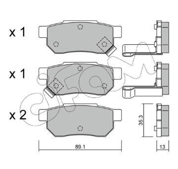 Sada brzdových destiček, kotoučová brzda CIFAM 822-170-1