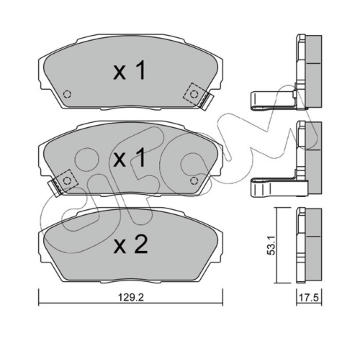 Sada brzdových destiček, kotoučová brzda CIFAM 822-171-0