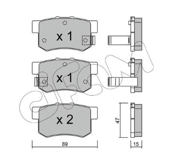 Sada brzdových destiček, kotoučová brzda CIFAM 822-173-0