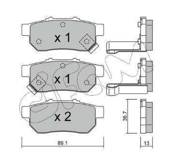 Sada brzdových destiček, kotoučová brzda CIFAM 822-176-1