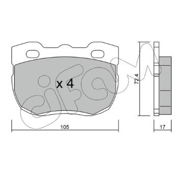 Sada brzdových destiček, kotoučová brzda CIFAM 822-177-1