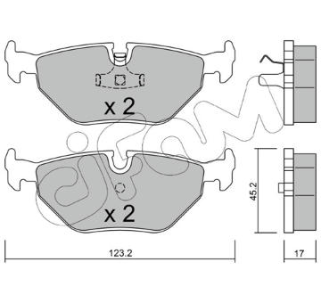 Sada brzdových destiček, kotoučová brzda CIFAM 822-180-0