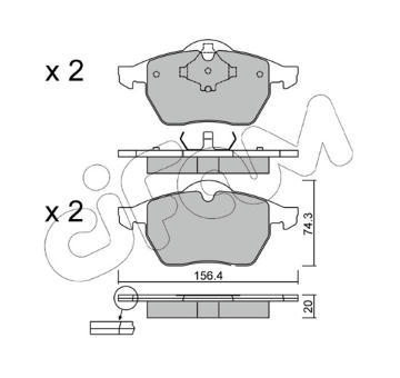 Sada brzdových destiček, kotoučová brzda CIFAM 822-181-2